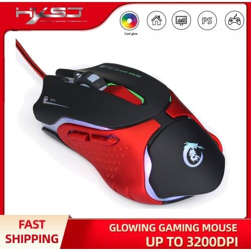 HXSJ 3200DPI Sound Click USB Wired Gaming Mouse Gamer 6 Buttons Optical Ergonomics Computer Mice For PC Mac Laptop Game LOL