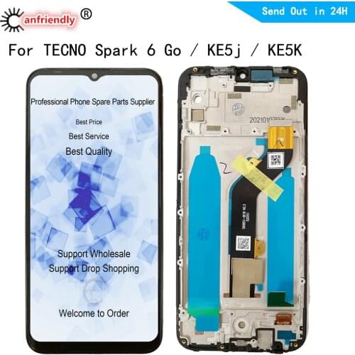KE5 LCD 6.52" IPS For Infinix Tecno Spark 6 Go 2020 KE5j KE5k LCD Display Touch Panel Screen Digitizer With Frame Assembly