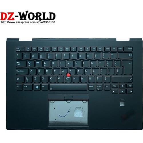 TRTurkish Backlit Keyboard with Shell C Cover Palmrest Upper Case for Lenovo Thinkpad X1 Yoga 3rd Gen Laptop 01LX893