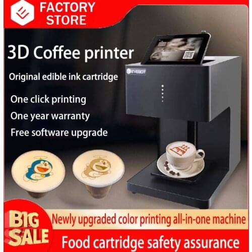 EVEBOT Coffee Machine Edible Food Grade Ink Cartridge 3D Printer Cake Latte Edible Inkjet Machine Photo Printer Coffee Printer