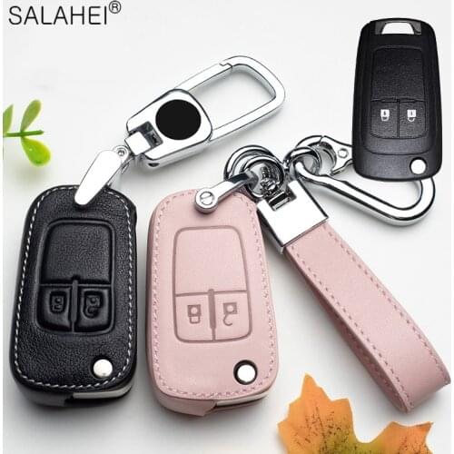 Leather Car Key Case For Chevrolet Cruze Aveo Trax Opel Astra Corsa Meriva Zafira Antara J Mokka Insignia For Buick Accessories