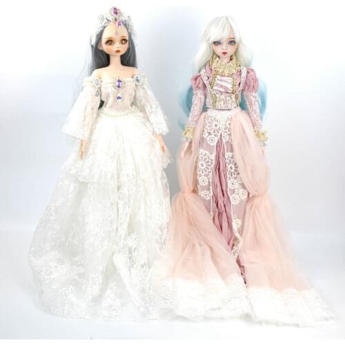1/3 Female BJD doll Handmade customized Plastic fashion doll 56cm joint movable doll selling with dress and wig