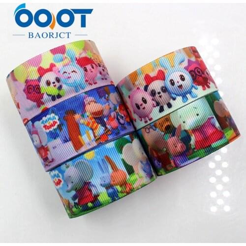 OOOT BAORJCT 1712041 25mm 10 yards Elephant Cartoon Ribbons Thermal transfer Printed grosgrain Wedding Accessories DIY material