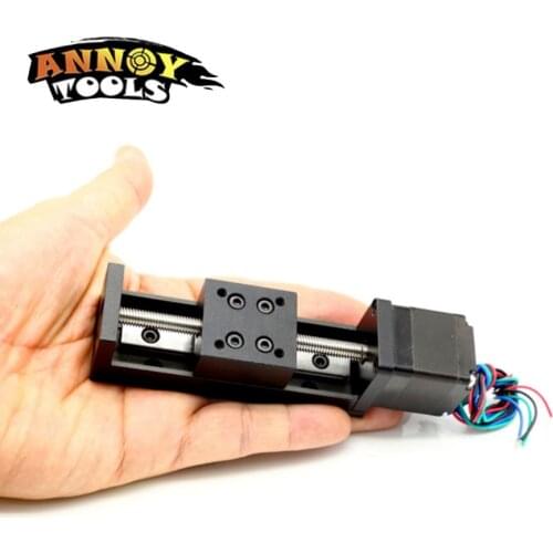 For 3D Printer XYZ CNC Linear Guide Stage Rail Motion Slide Stage Actuator Motor Stepper Stroke Actuator 50/100/150/200mm