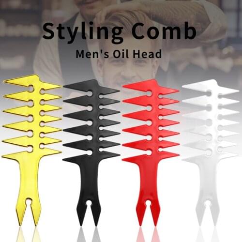 Mens Plating Gold Wide Tooth Fork Comb Retro Oil Head Styling Comb Fish Bone Shape Hair Brush Comb Barber Hair Styling Tools