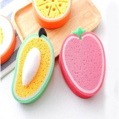 Fruit style thickened sponge strong decontamination dishwashing cloth dishwashing towel