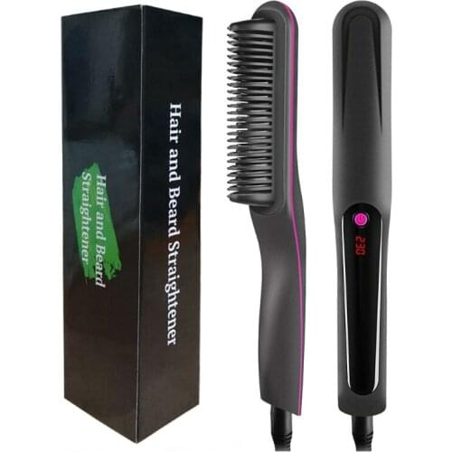 Portable 3 in 1 Beard Straightening Comb for Men Hair Style/Beard Straightener Brush 3 Temperatures Quick Electric Heate
