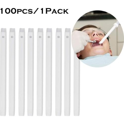 Dental Clinic Item Disposable Combo HVE Vented Evacuator Suction Tips White 100 Pcs