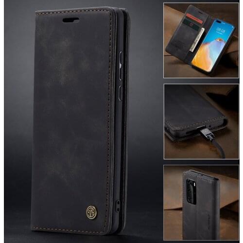 Luxury Business Leather Phone Cover For Huawei Mate30 P30 P40 P20 Pro P40 P30 Lite Handmade Card Slots Wallet Flip Magnetic Case