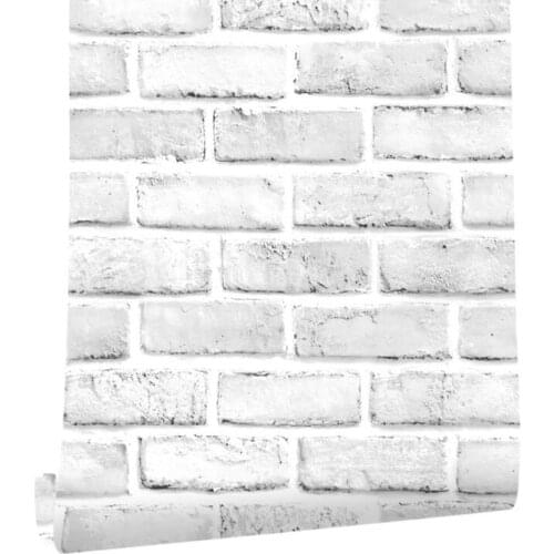 White Grey 3D Faux Brick Self Adhesive Wallpaper Bathroom living Room Home Decoration Furniture Renovation Waterproof Sticker