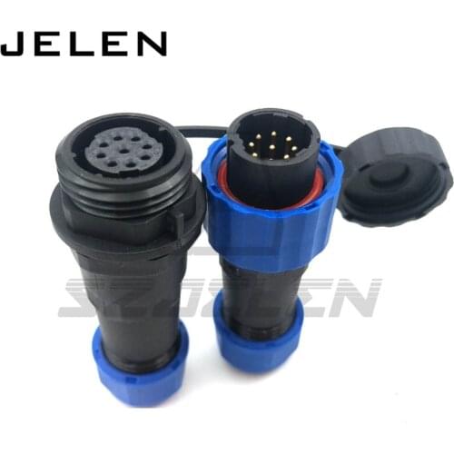SD16 weatherproof male female 9 pin connectors, LED waterproof connector, Cable Wire Connectors IP68 Aviation Contact