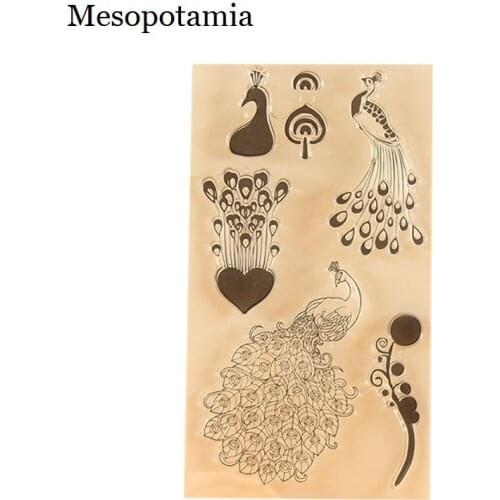 DIY Scrapbooking Albums Stamp Seal Peacock Bird Phoenix Stamps Embossing Silicone Transparent Stamp Card Decoration Stamps Seal