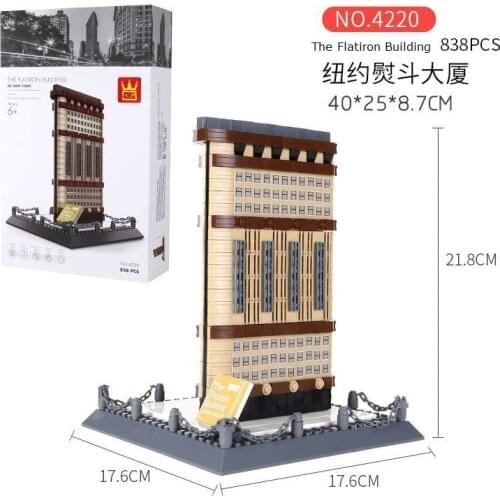 Wange Blocks World Famous Architecture Plastic Bricks Flatiron Building Model for Kids Toys Fun Children Gifts Brinquedos 4220
