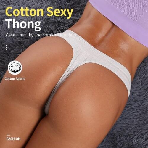 Womens panties Sexy Lingerie Thongs Cotton G-string Cotton Female underwear free shipping T-back Low-Rise plus size briefs