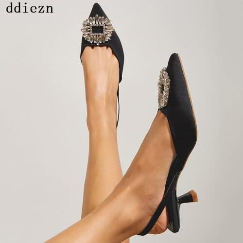 Woman Pumps Summer Shoes For Women Sandals 2021 Bling High Heels Pointed Toe High-Heeled Sandals Fashion Female Shoes