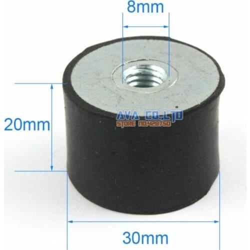 10 Pieces 30*20mm M8 Female - Female Rubber Anti Vibration Mount Bobbin Isolator