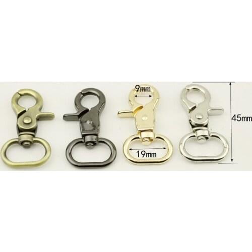 10 Pieces Luggage Hardware Accessories 0.6 Inch Middle Pliers 1.9 CM Inner Diameter Pliers Clip Key Buckle Bag Metal Buckles