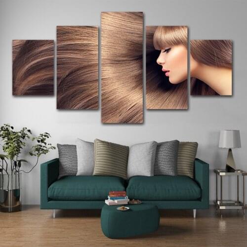 No Framed Canvas 5Pcs Hairdressing Salon Wall Art Posters Paintings Decorative Prints Home Decor Living Room Decoration Pictures