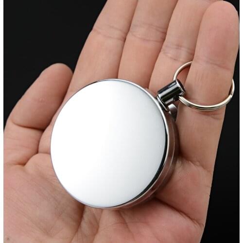 50cm Anti-lost Keychain Retractable Wire Rope Outdoor EDC Tool Resilience Tactical Fishing Retracting Ring Holder Finder