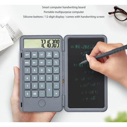 12 Digits Large Screen Calculator Writing Tablet Portable Smart LCD Handwriting Pad Board Drawing Tablet with Rechargeable
