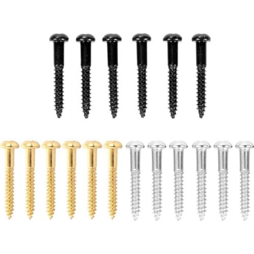 6pcs Electric Bass Guitar Bridge Saddles Tremolo System Mount Fixed Screws Tailpiece Guitar Accessories 25*5mm Tornillo Guitarra