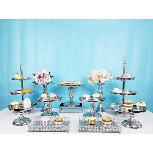 7pcs/lot silver miror tray cake decorating tools