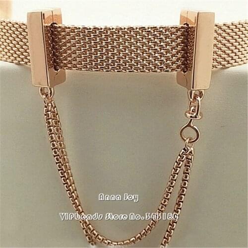 Alissa 2018 Reflexions Golden Floating Chains Safety Chain Clip Charm Beads For DIY Reflexions Charm Bead Women jewelry