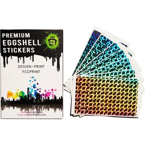 Blank Square Hologram Eggshell Stickers for Graffiti Street Art Stickers Size 3.937"x2.36"