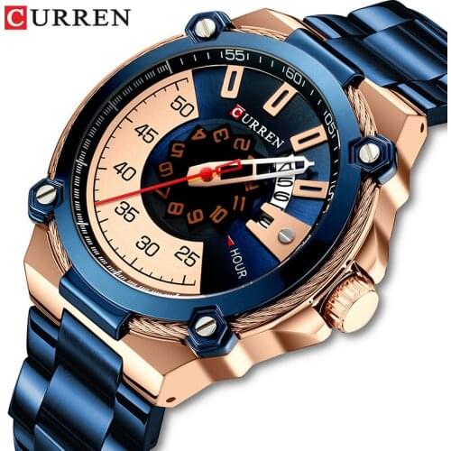 NEW CURREN Men’s Watches Top Luxury Brand Men Waterproof Quartz Wrist Watch Stainless Steel Auto Date Male Clock Sports Watch