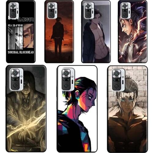 Eren Yeager Attack on Titan Case For Xiaomi Redmi 9 9T 9C 8A 9A K40 Phone Cover For Redmi Note 10 9 Pro Note 8 8T 9S