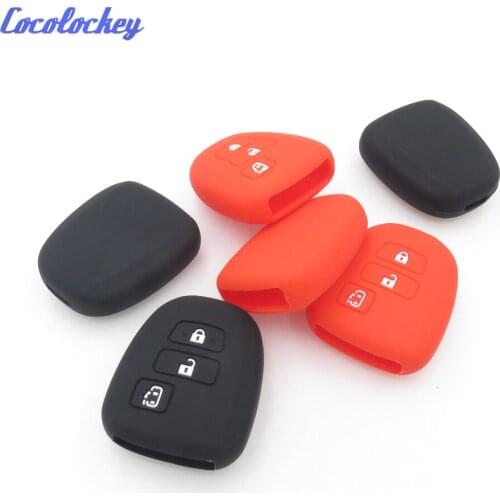 Cocolockey Silicone Car Key Cover Case for TOYOTA Smart Remote Key Case Fob Shell 3 Button No Logo