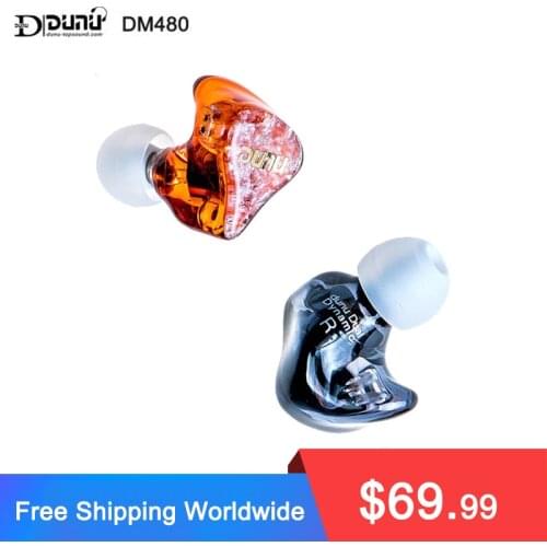 DUNU DM480 Titanium Dual Dynamic Driver In-ear Earphone/Sport Headphone with 2 Pin0.78mm Detachable Cable 3DPrinted Shell DM-480