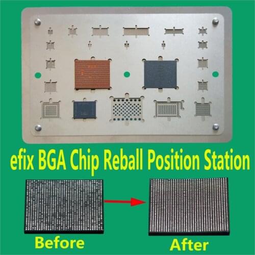 Efix BGA Chip Reball Stencil A8 A9 A10 Soldering Station Iron Welding Flux Fix iPhone 6 6s 7 Plus NAND IC Tools Kit Motherboard