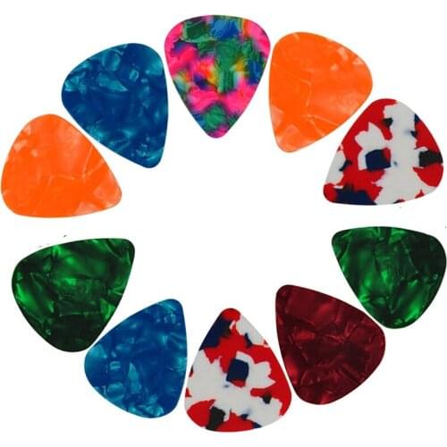FLEOR 10Pcs Guitar Picks Celluloid 0.46mm Gitaar Plectrums For Acoustic Electric Guitar Random Color