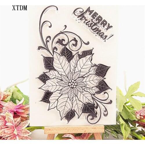 Hot sale Maple flower Transparent Clear Stamps / Silicone Seals Roller Stamp for DIY scrapbooking photo album/Card Making