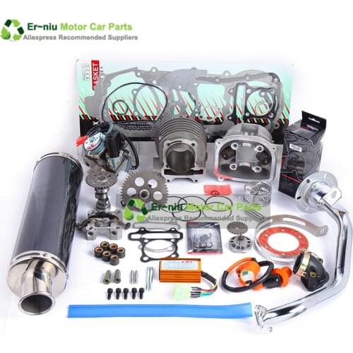 GY6 125 150 uprade GY6 180cc 4 STROKE bore 58.5MM CYLINDER KIT Racing A14 Camshaft carburetor CDI COIL Exhaust