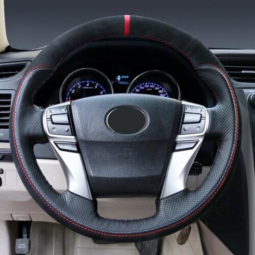 Hand stitch steering wheel cover leather Anti-slip wear-resistant grip cover For Toyota Highlander Carola Camry Levin REIZ RAV4