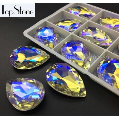 TopStone Teardrop Night Sky AB Fancy Stone 10x14,13x18,18x25,20x30 mm Droplet Crystals Glass Stones Jewelry Making