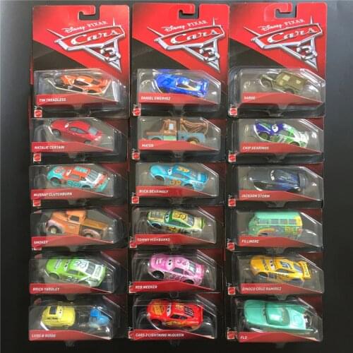 Disney Pixar Cars3 24 piece Alloy Car Model Speed Challenge Black Storm Jackson McQueen Cars 3 DXV29 Children Toy Birthday Gift