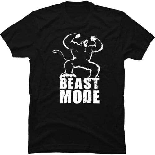 Beast Mode Ozaru Black Tee Shirt Round Collar Printing Tops Tees Short Sleeve Discount 100% Cotton Tops Shirts Men