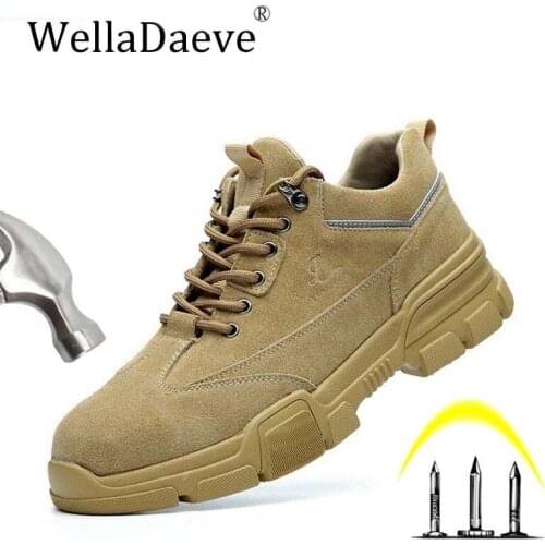 Mens Steel Toe Cap Safety Shoes Lightweight Construction Protective Footwear Puncture-Proof Work Boots Casual Sneakers For Men