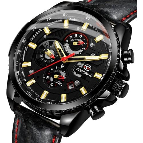2020 Classic Black Clock Steampunk Series Complete Calendar Mens Sport Mechanical Automatic Watches
