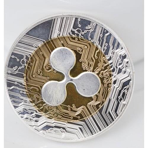 New 1pcs Ripple Coin Gold Silver Color XRP CRYPTO Physical Commemorative Ripple XRP Collectors Coin Gift Art Collection