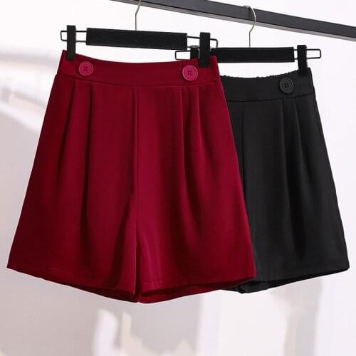 Solid Color Black Wide-Legged Plus Size 5Xl Large Fashion Zevity Basic High Waist Summer WomenS Casual Clothing Shorts 2021