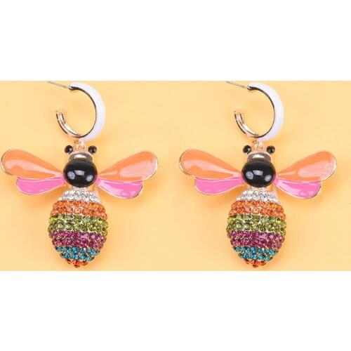 Wholesale Fashion Gold za Drop Animal Cute Bee Earring For Women Wedding Jewelry Boho Elegant Crystal Statement Earrings Bijoux