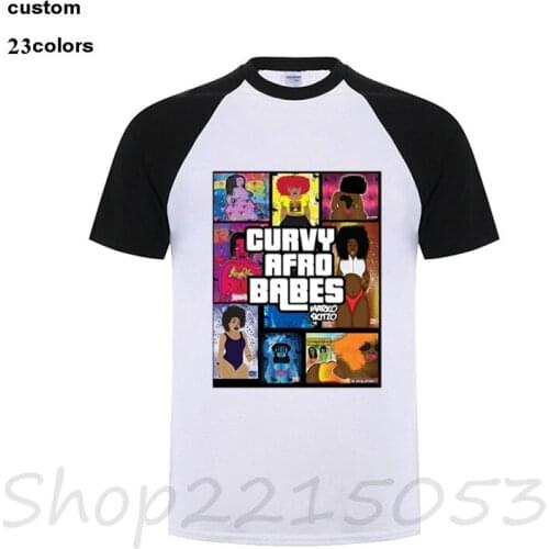 Dropshipping Grand Theft Auto Vice City T Shirt GTA GAME T-Shirts Men Big SIZE Cotton Marko Skitzo X Curvy Afro Babes GTA tshirt