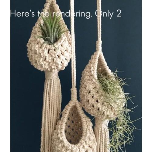 2Pcs Nordic Tapestry Hand-Woven Bohemian Tapestry Tapestry Net Bag Air Pineapple Flower Basket Ins Wind Tapestry