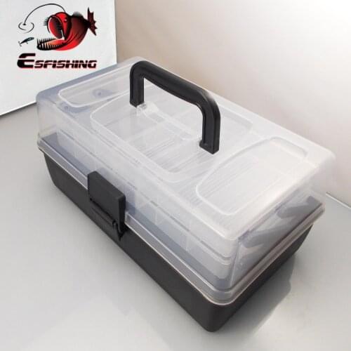 ESFISHING Fishing Tackle Boxes 275mm 2layer Hook Storage Case Compartments Box Plastic Storage Holder Fishing Accessories