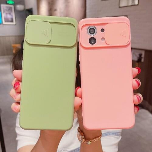 LOVECOM Slide Camera Protection Case For Xiaomi Redmi Note 10 Pro 9 8 9S 10S K40 Mi 10T 11 POCO X3 NFC F3 Soft Silicone Cover