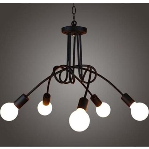 Retro Iron Ceiling Lights 5 Heads Lights Industrial Style Chandeliers Creative Dining Living Room Ceiling Lamp Fixture Lighting